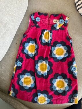 Mini Boden Pink Floral Dress with Button Details